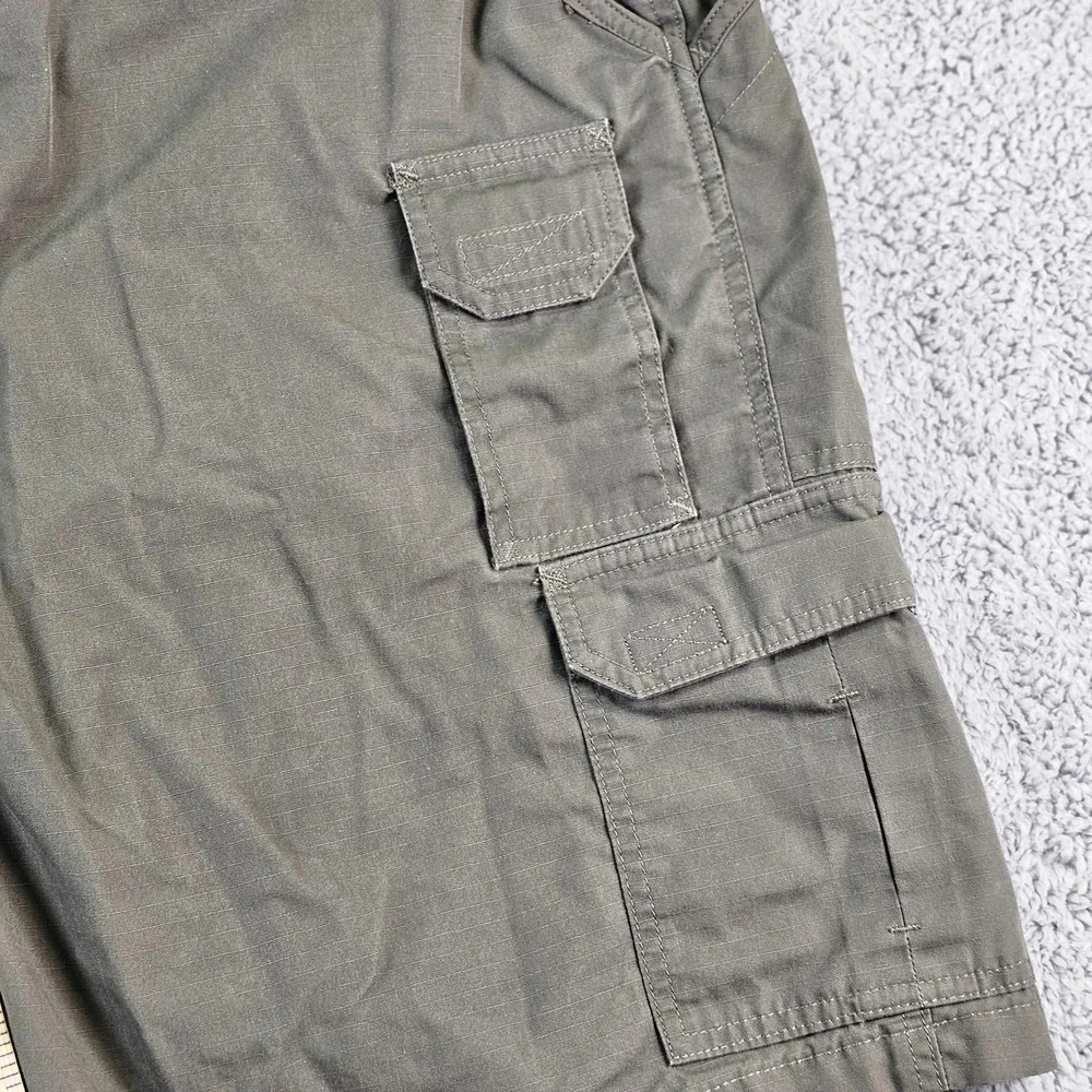 5.11 Tactical Cargo Shorts Mens 40 Green Ripstop Elastic Waist 10 Inseam Utility